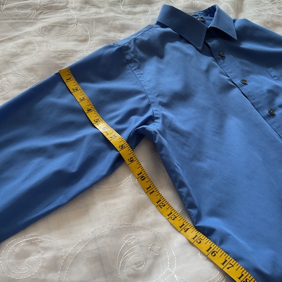 Puritan Men’s Medium 15/15 1/2 Blue Button Down Dress Shirt - Picture 9 of 11